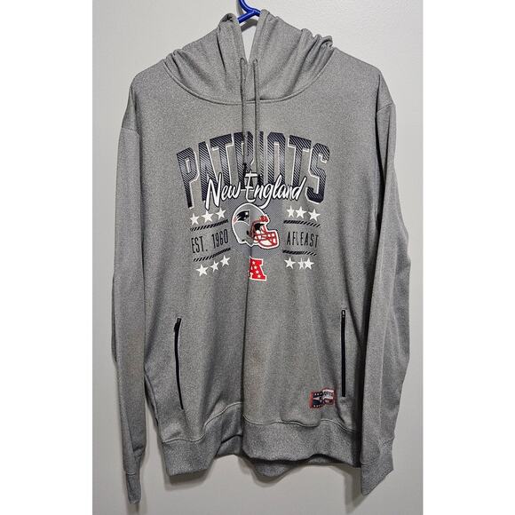 NWOT NFL New England Patriots Pats Hoodie XL Gray Zip Pockets Football - Picture 1 of 9